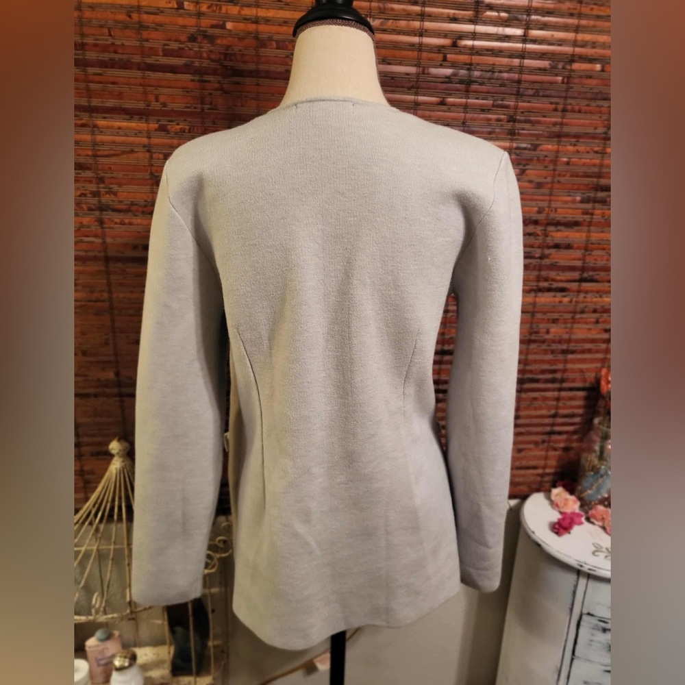 INC International Concepts Light Gray/Pale Blue Sweater - Picture 3 of 7
